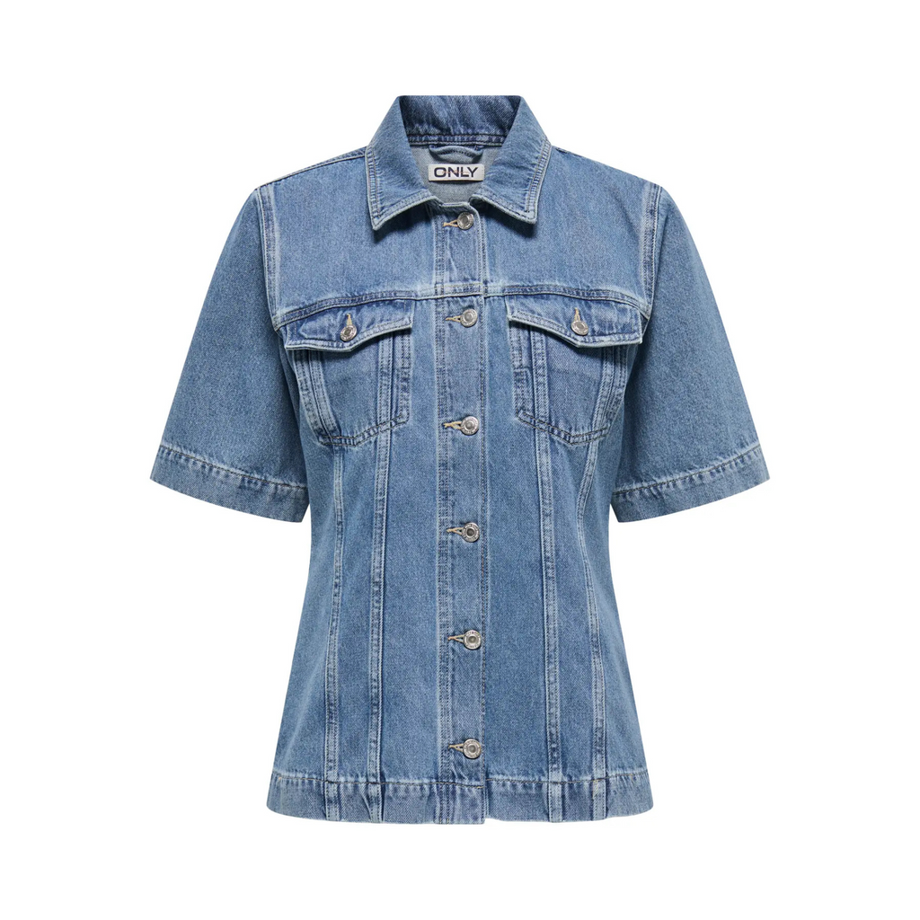 ONLY - SKJORTE - THALIA FITTED 15359076 - MEDIUM BLUE DENIM