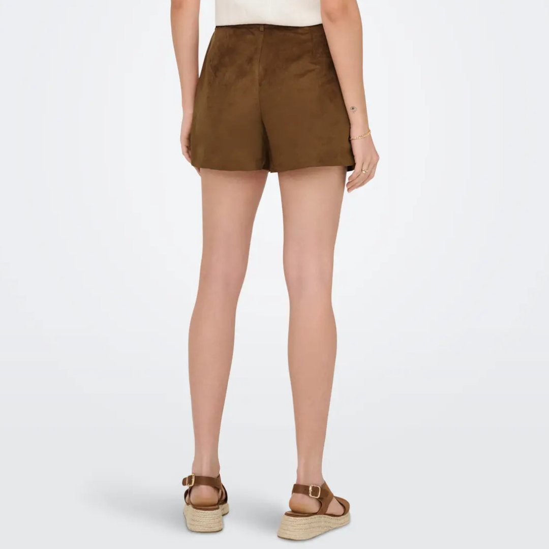 ONLY - SHORTS - SANDI FAUX SUEDE 15360612 - TOFFEE