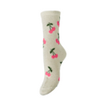 PIECES - GLIMMERSTRØMPE - SEBBY 17163854 - CLOUD CREAM/CHERRIES