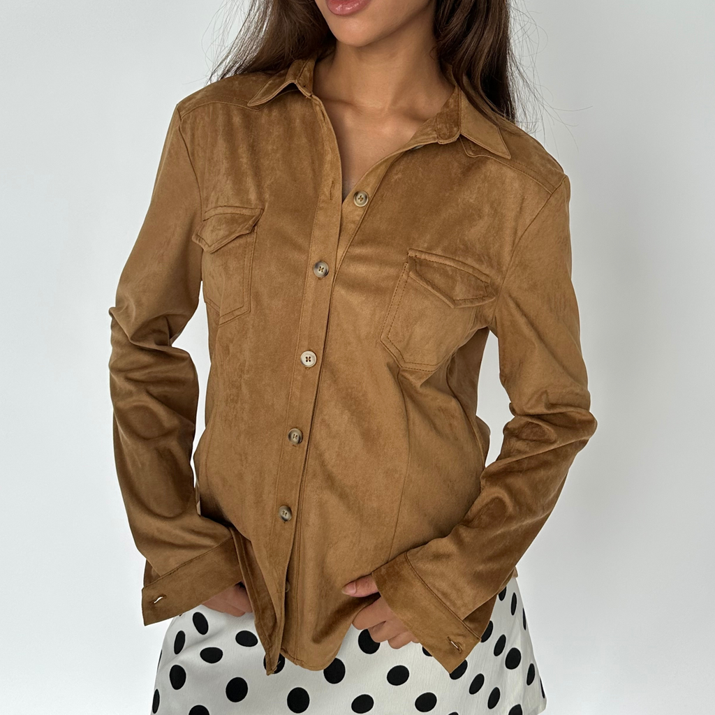 CONTINUE - SKJORTE - RONJA SUEDE 15031 - BROWN