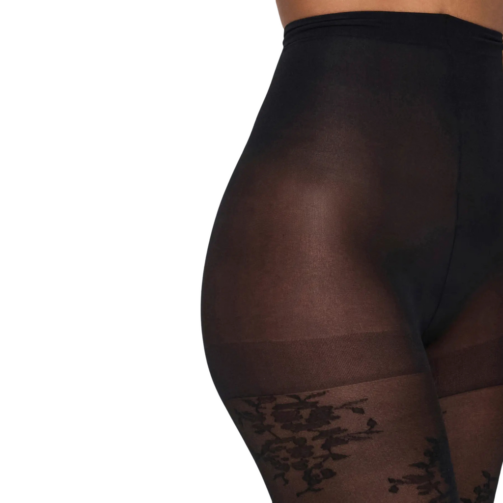 ONLY - STRØMPEBUKSER - AVIAYA FLORAL 15360800 - SORT