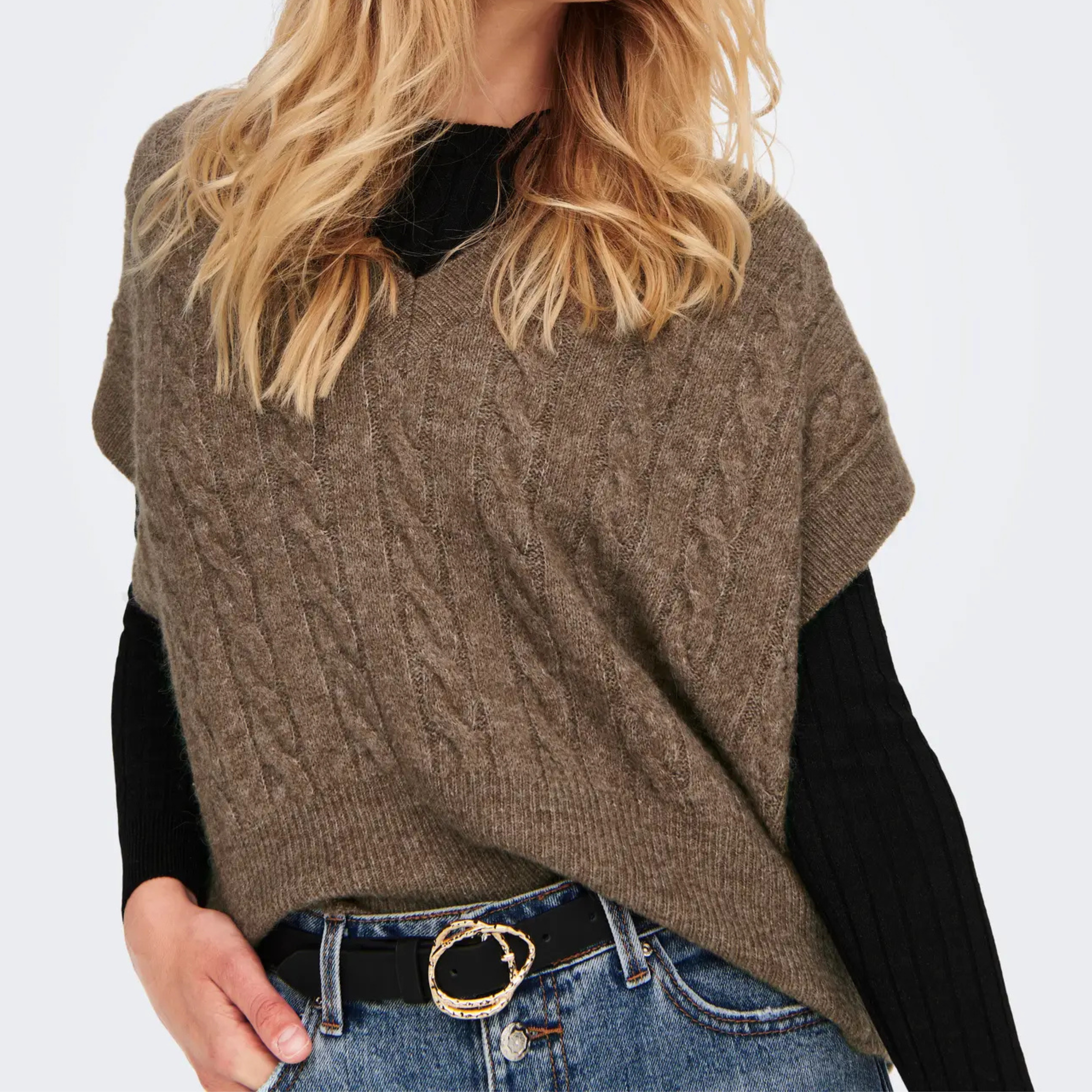 ONLY - VEST - MELODY 15249328 - CARIBOU MELANGE