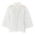 CONTINUE - SKJORTE - KLARA 15039 - WHITE/GOLD BUTTONS