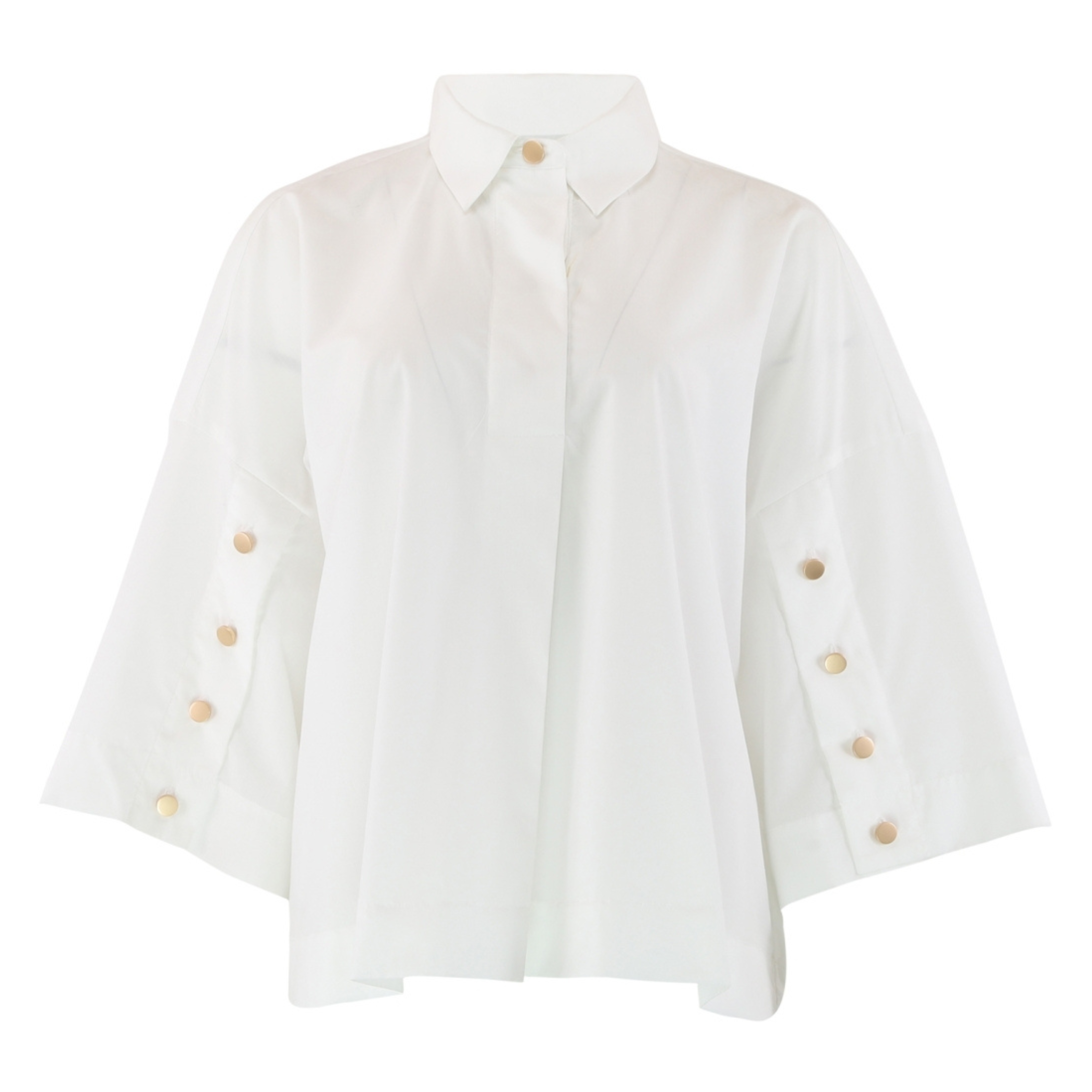 CONTINUE - SKJORTE - KLARA 15039 - WHITE/GOLD BUTTONS