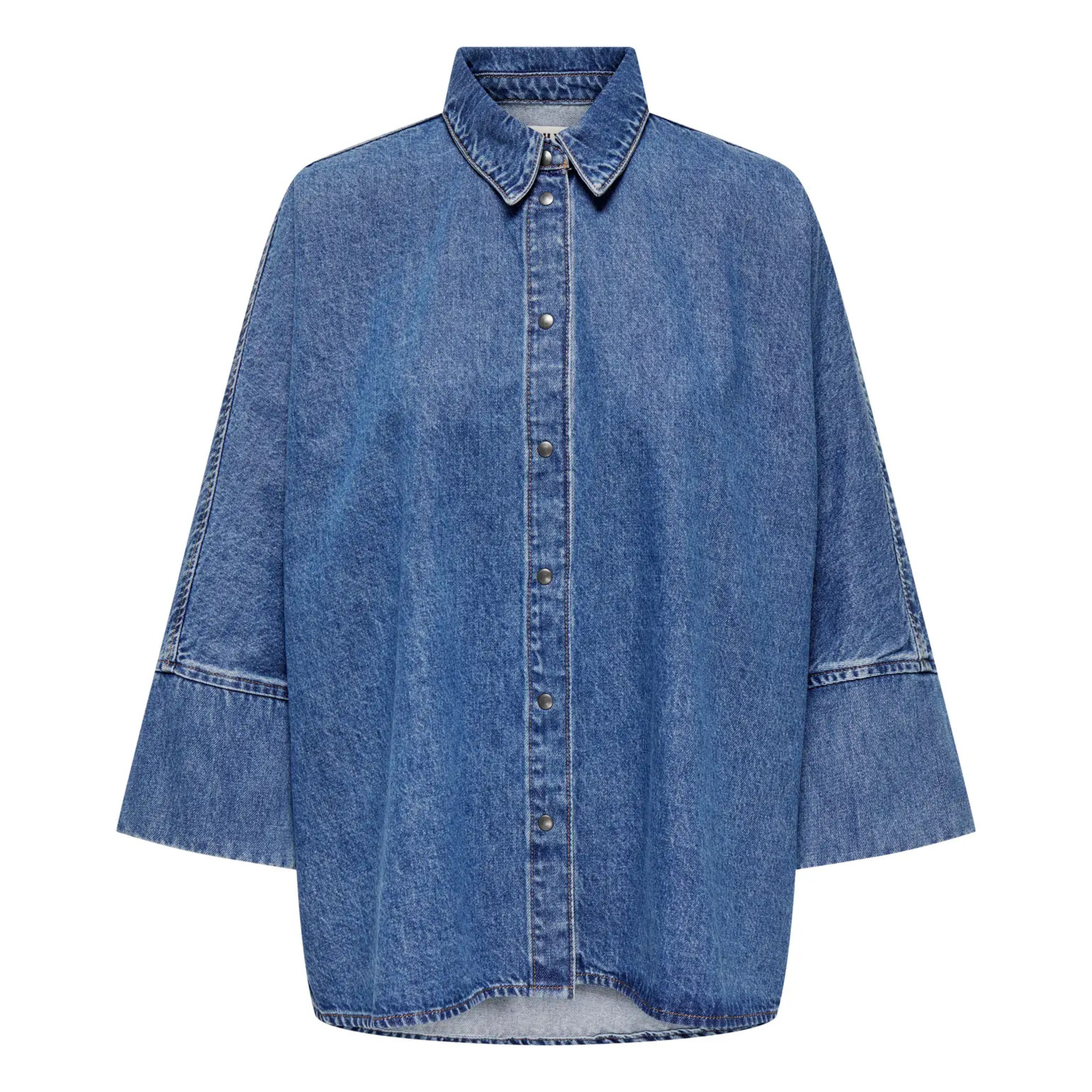 ONLY - SKJORTE - GRACE 3/4 15332126 - MEDIUM BLUE DENIM