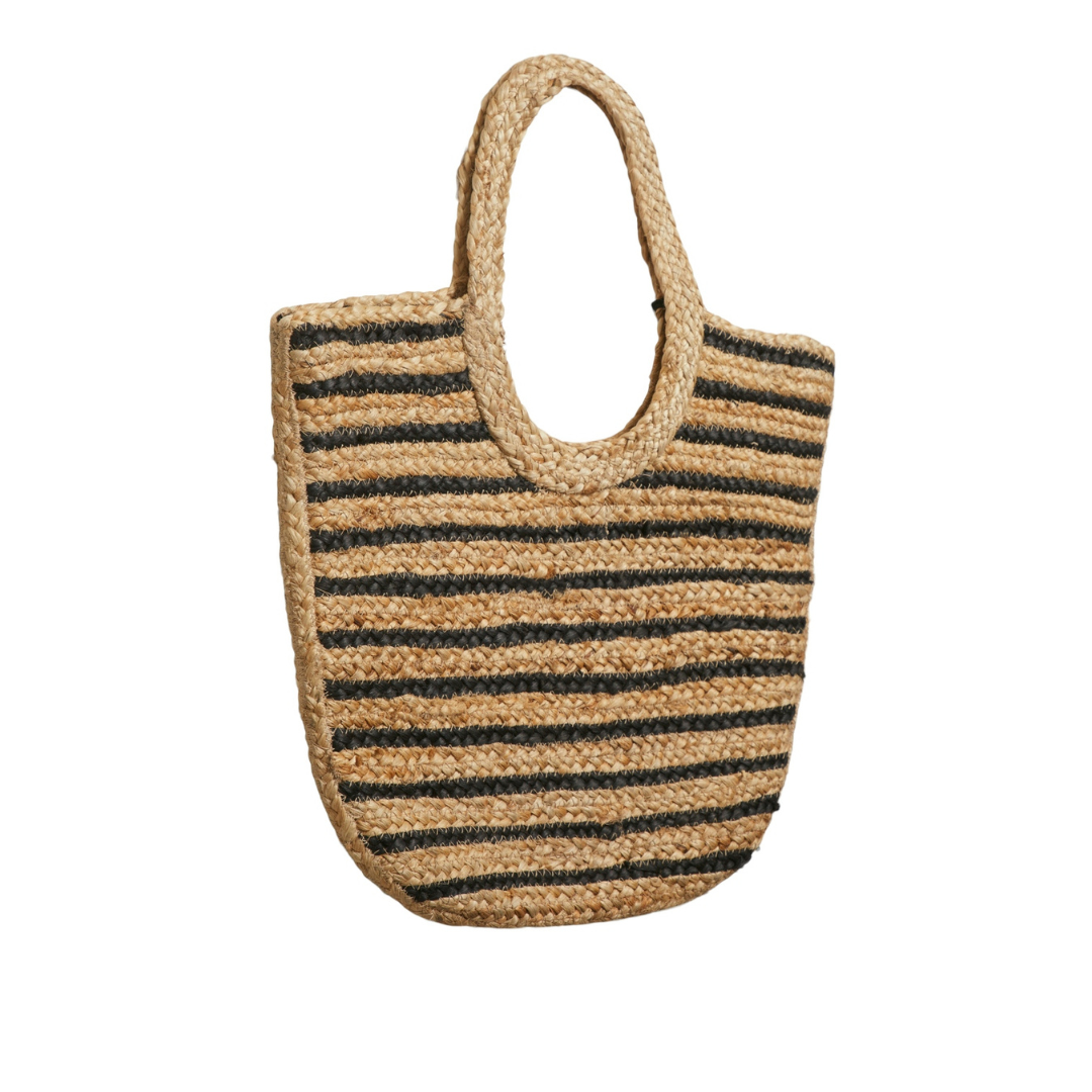 VILA - JUTE BAG - MARIAH 14094547 - NATURE/BLACK STRIPES