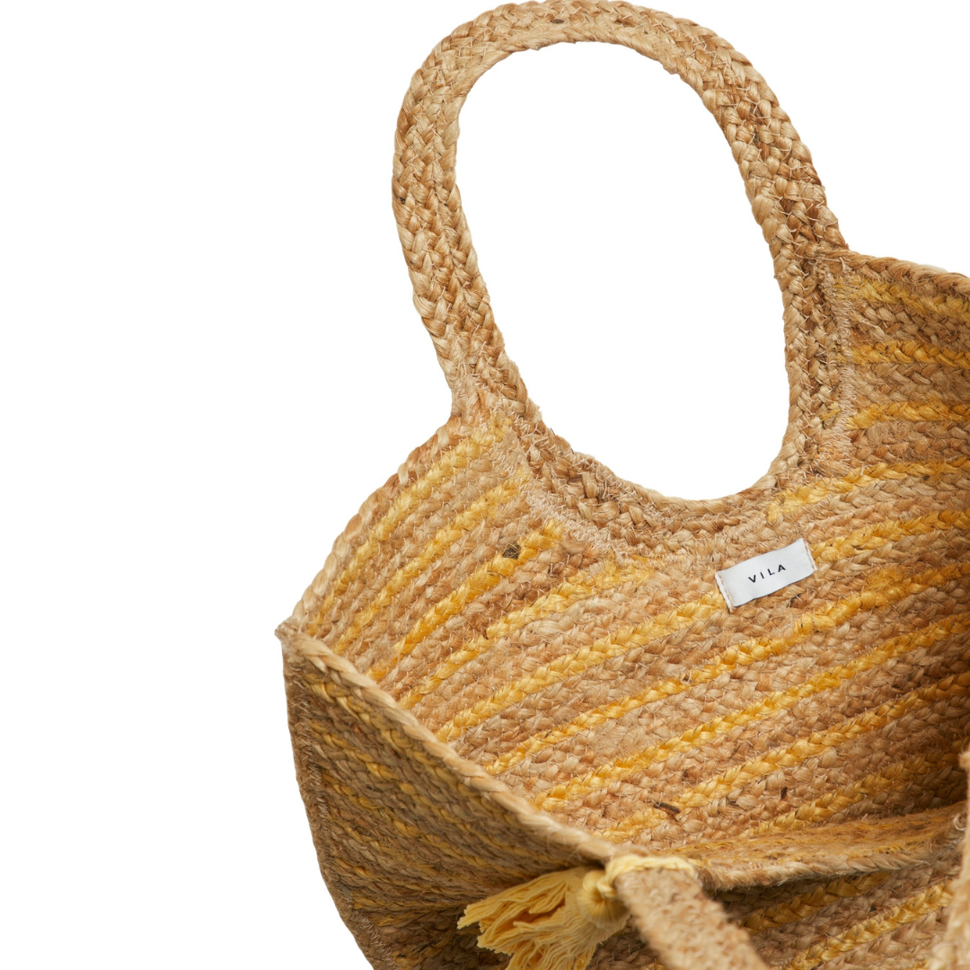 VILA - JUTE BAG - MARIAH 14094547 - NATURE/CORNSILK STRIPES
