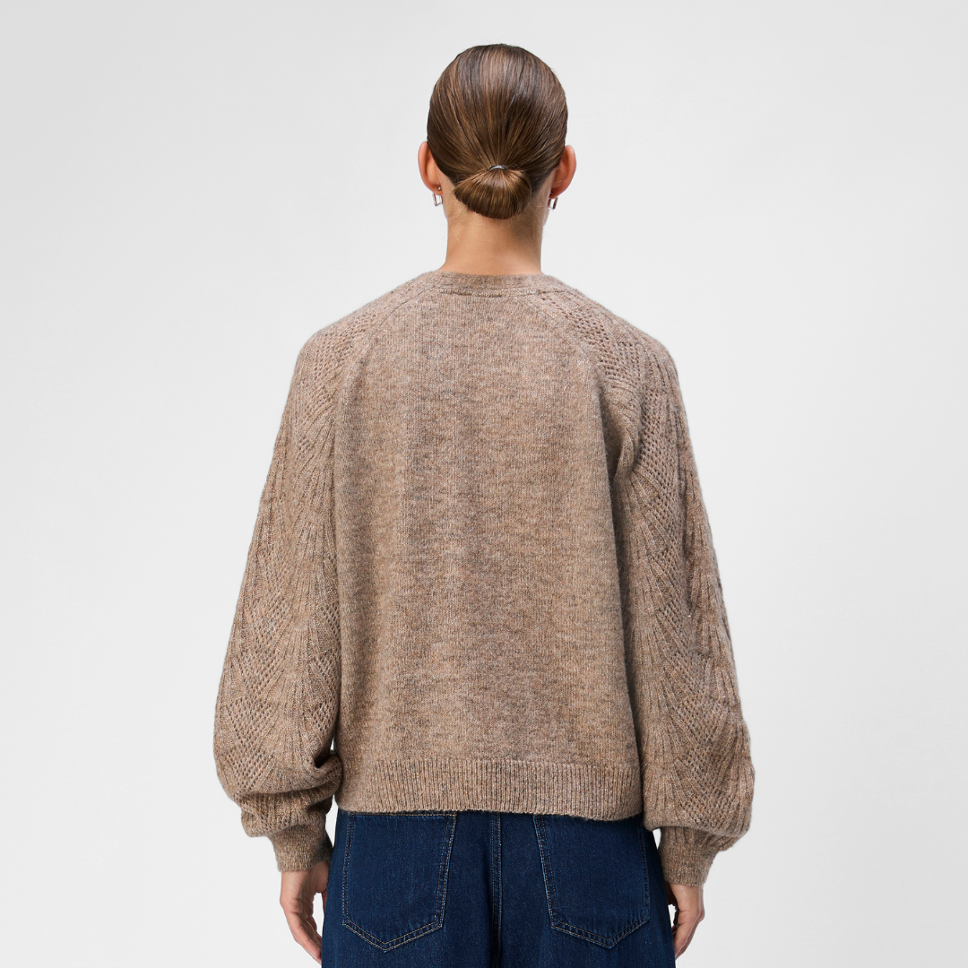 OBJECT - CARDIGAN - FLORA 23044650 - DESERT TAUPE MELANGE