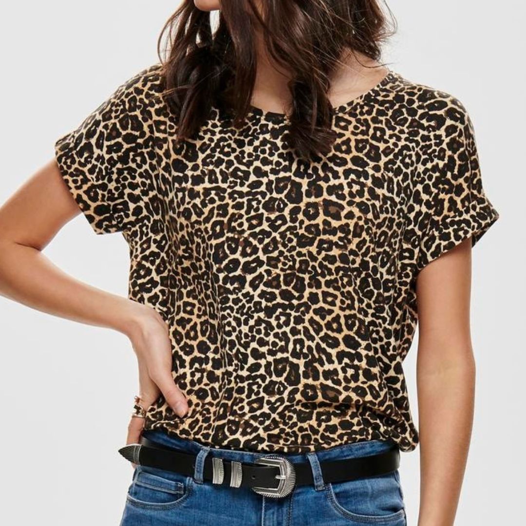 ONLY - T-SHIRT - MOSTER 15182852 - SORT/LEO