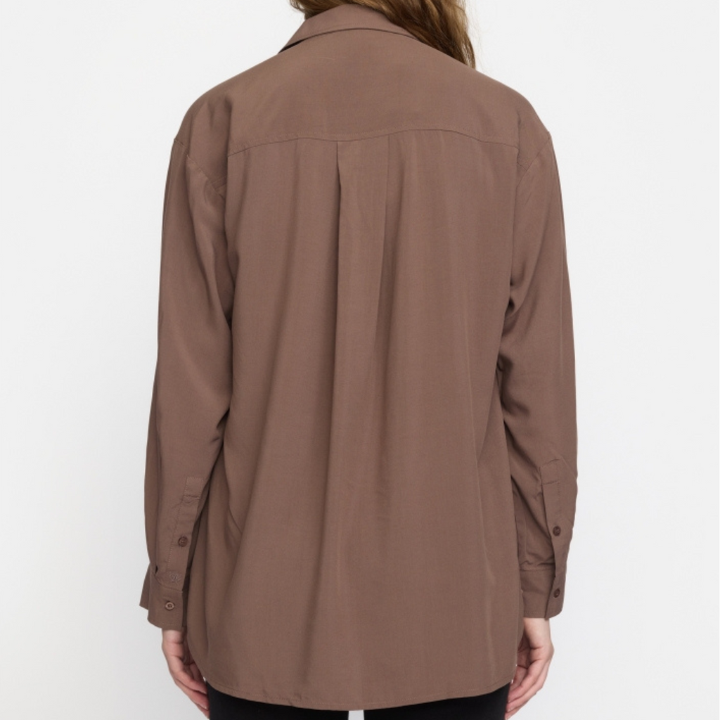 SOFT REBELS - SKJORTE - FREEDOM LOOSE SR125-708 - COFFEE QUARTZ
