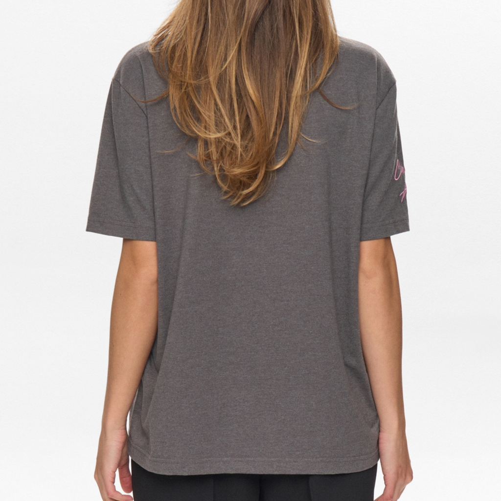 NÜMPH - T-SHIRT - PRIMA OVERSIZE 706163 - DARK GREY MELANGE