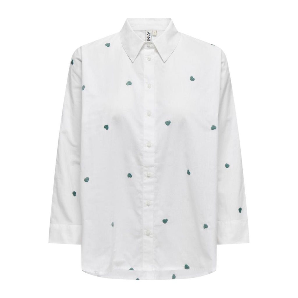 ONLY - SKJORTE - NEW LINA 15283743 - SAGABRUSH WHITE/HEART