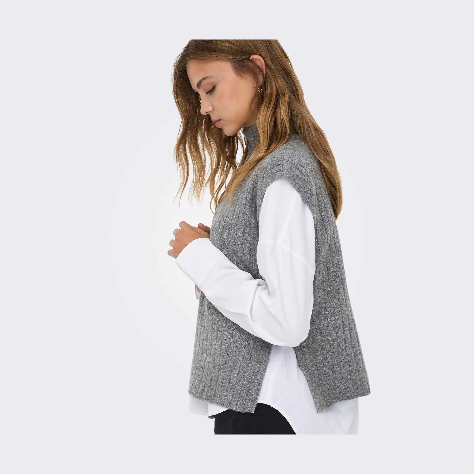 ONLY - VEST -  JEANETT 15360357 - MEDIUM GREY MELANGE
