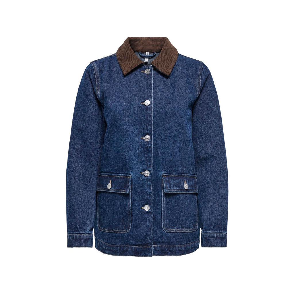 ONLY - DENIMJAKKE - FRANKIE CORD 15359084 - DARK BLUE DENIM